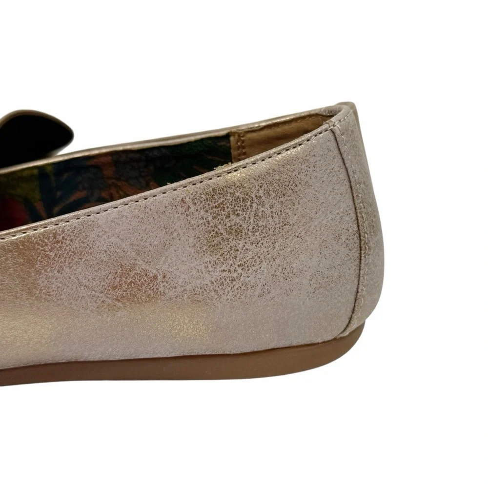 b.o.c. Paisley Bow Moc Toe Flats Slip On Metallic Shoes Women’s Size 9